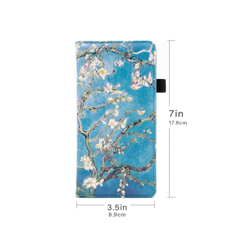 menesia Checkbook Cover for Men & Women RFID Leather Check Book Holder Wallet(Green Flower) - Image 5